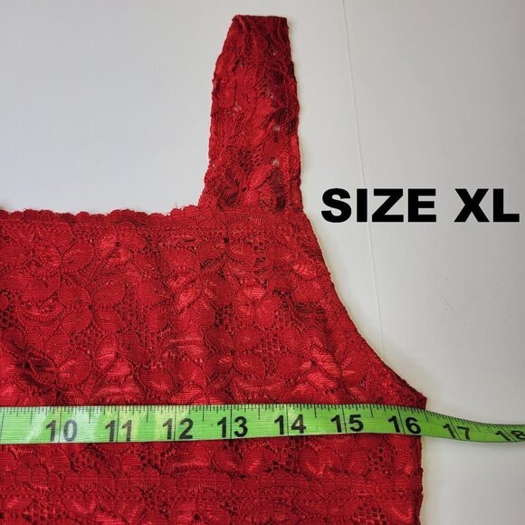 Red Lace Tank Top Lace Camisole Wide Straps Lace Top - Size M, Size XL - NEW - Picture 5 of 12